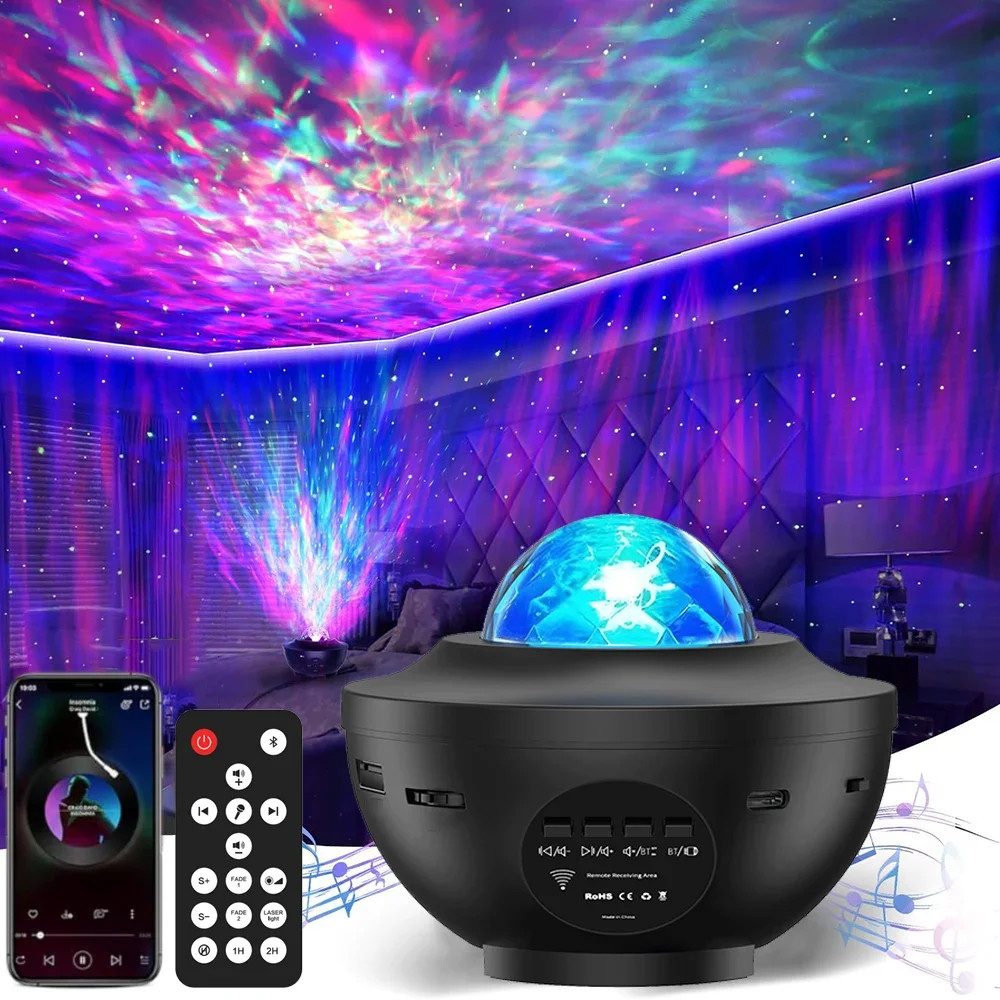 LED Starry Galaxy Projector Night Light Child Gift USB Bluetooth Music Player