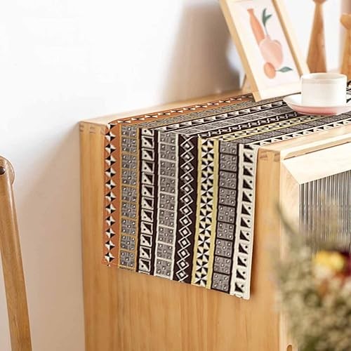HOSNYE Table Runner Abstract African Geometric Patterns,Cotton pattern-B001