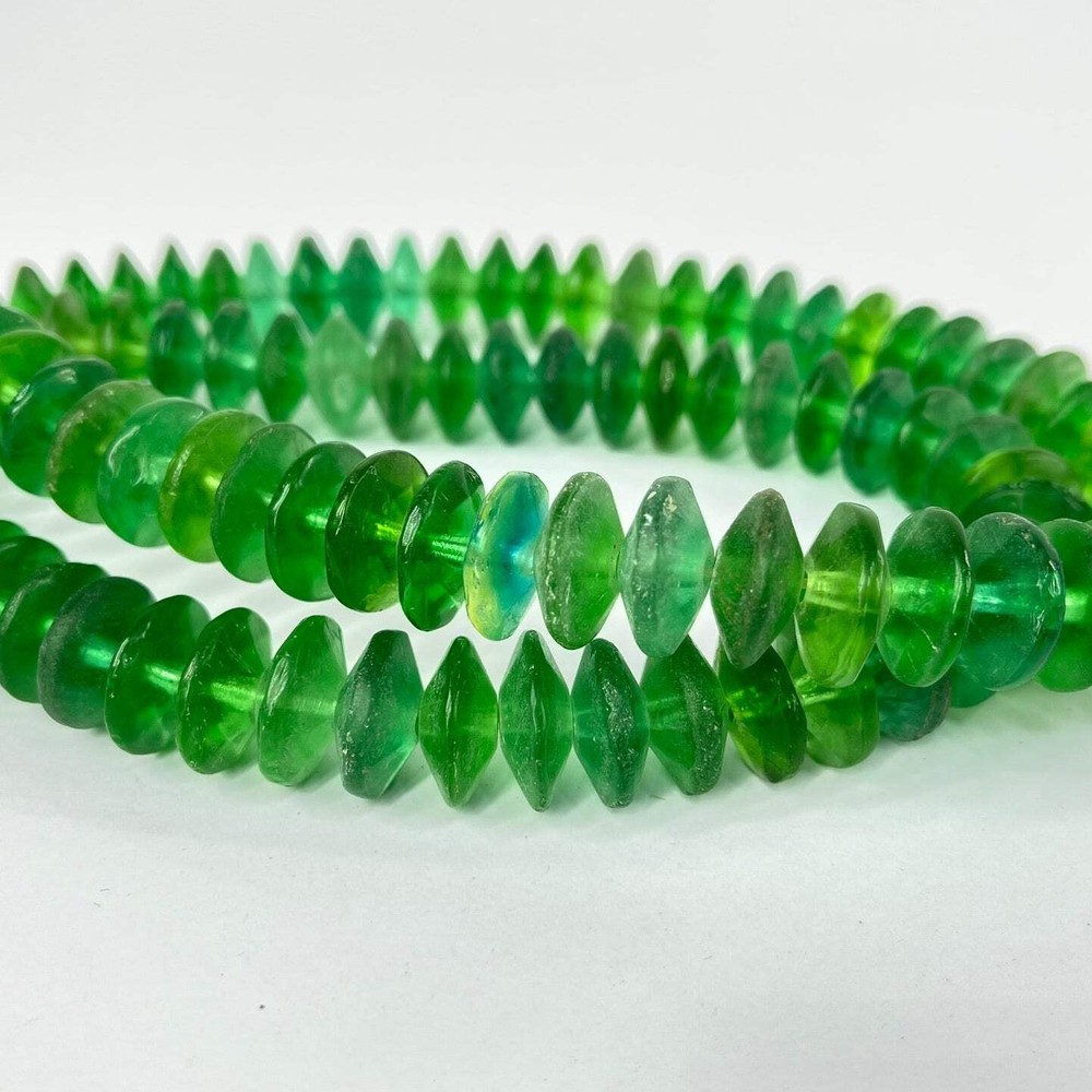 Bohemian Vaseline Green Trade Beads