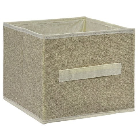Tan Collapsible Storage Containers with Handles, 9x8 in.
