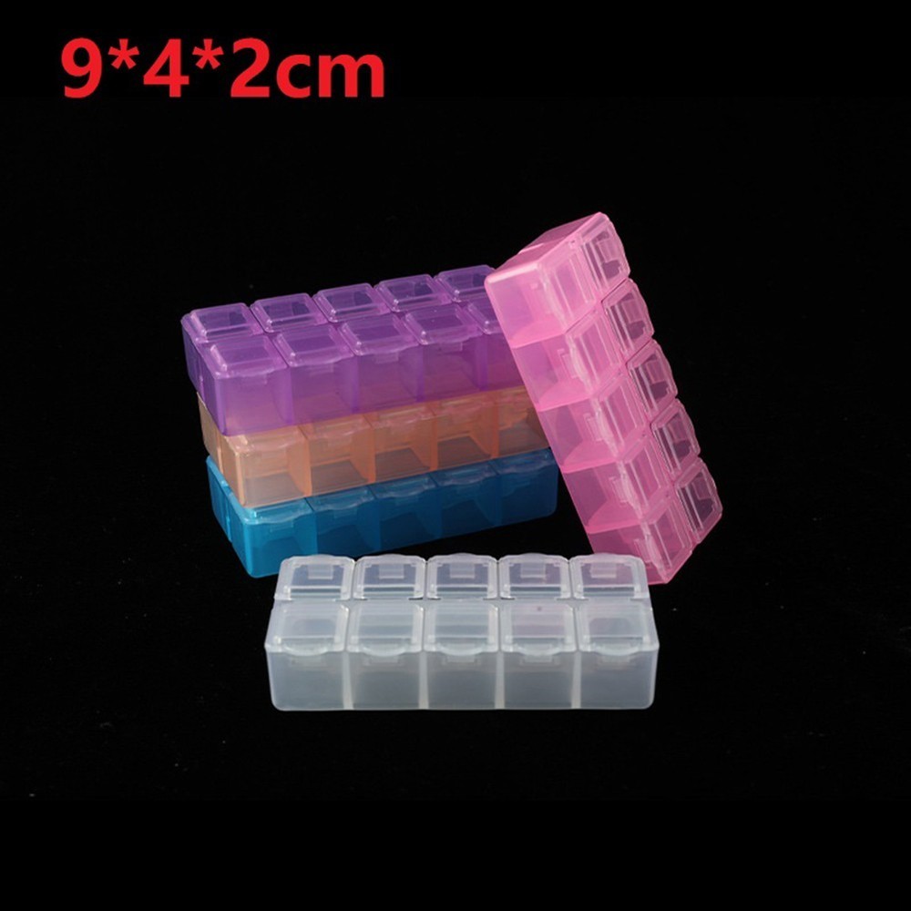 Compact 10 Grid Plastic Storage Container for Crafts and Electronic Parts