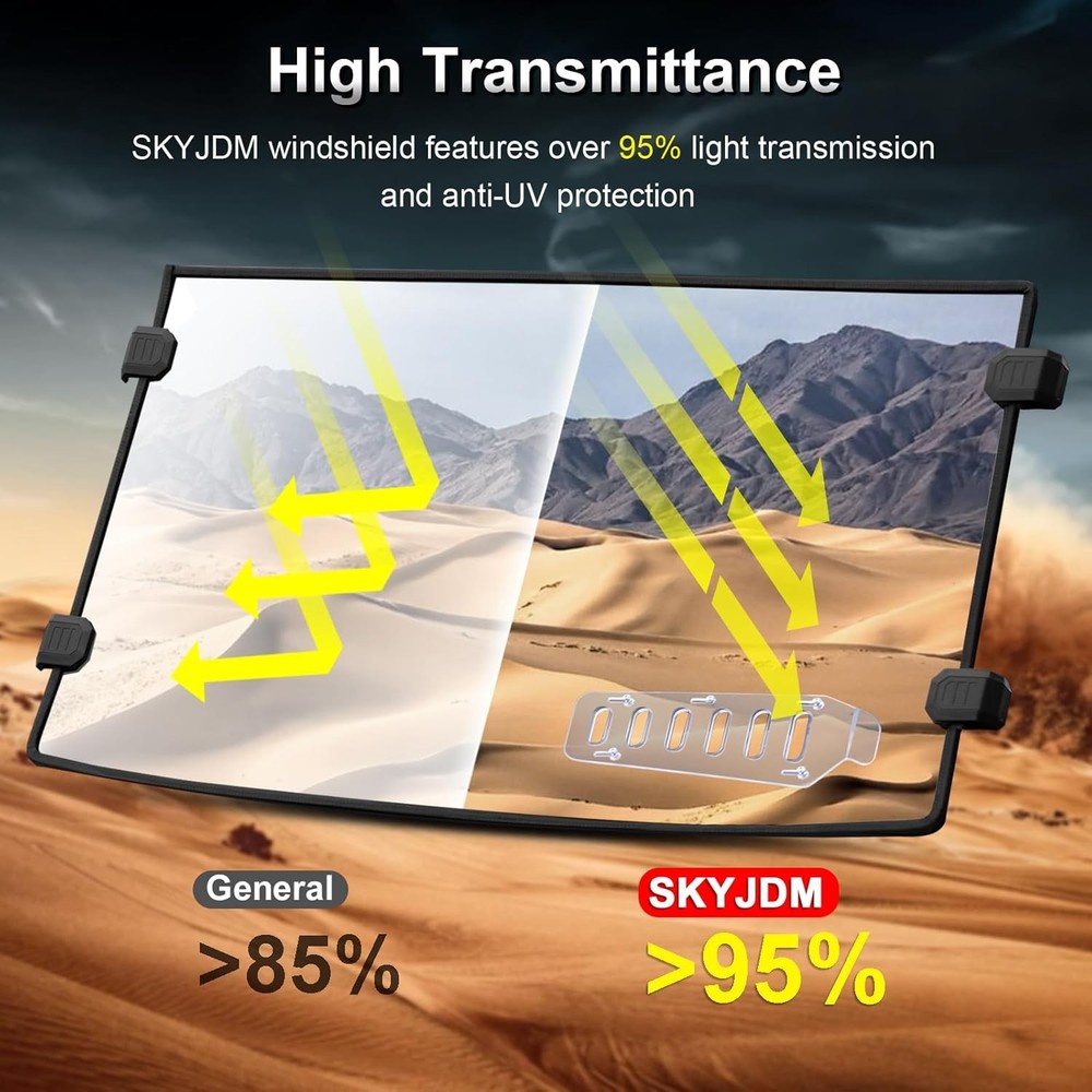 Polaris Ranger 1000 Full Windshield Scratch Resistant