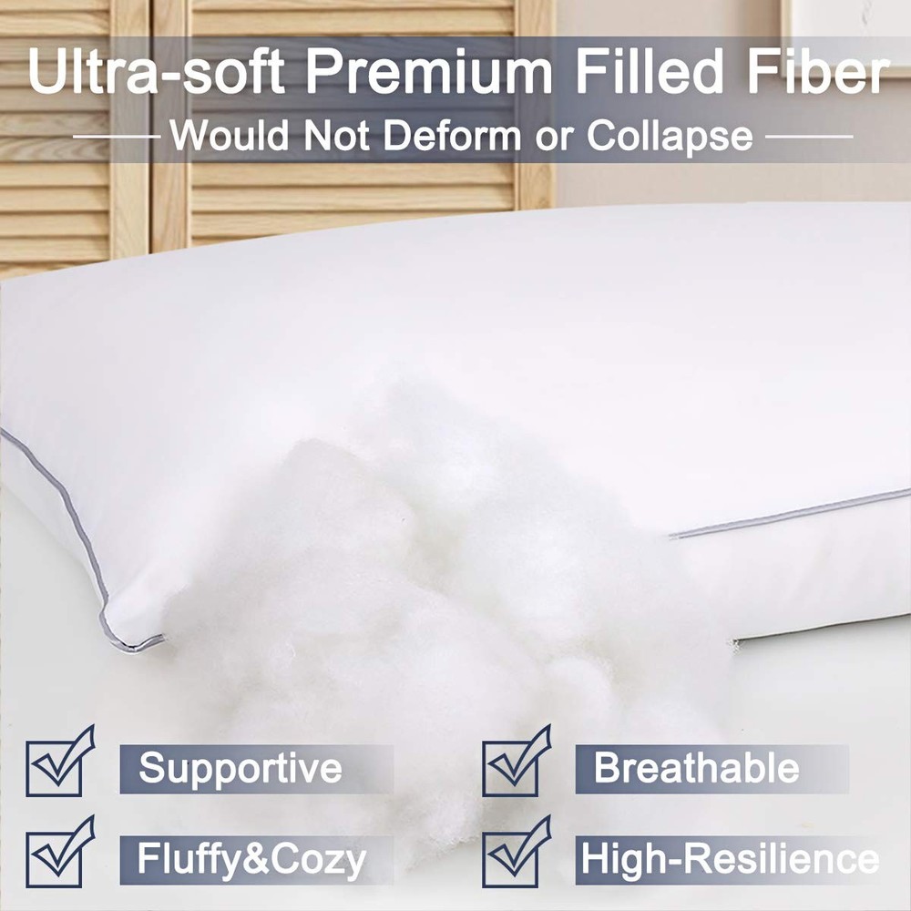 Bed Pillows for Sleeping 2 Pack Standard Cooling Microfiber Set