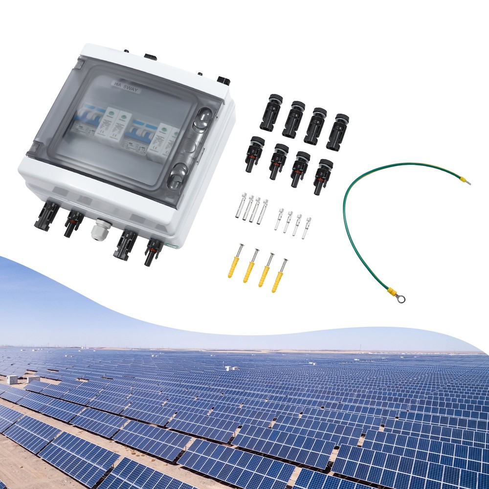 2 Strings Solar Combiner Box For Solar Panel Disconnect Switch Circuit Breaker
