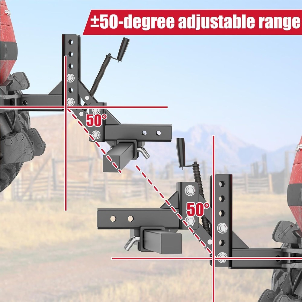 48" Width ATV/UTV Manual Implement Lift 1-Point Lift System For 2 Inch Receiver