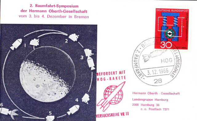 DDR 1966 used Cover, Earth, Satellite Launching, Space   [OS]