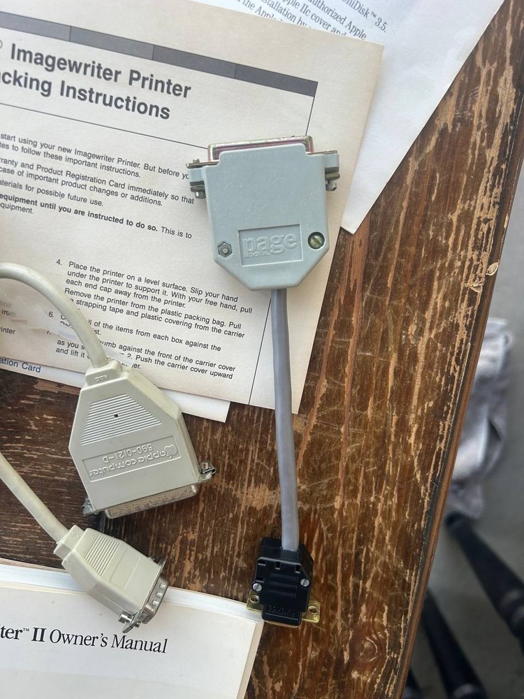 Apple ImageWriter II Accessory Kit w/ Manuals, Cables & Diskware Vintage