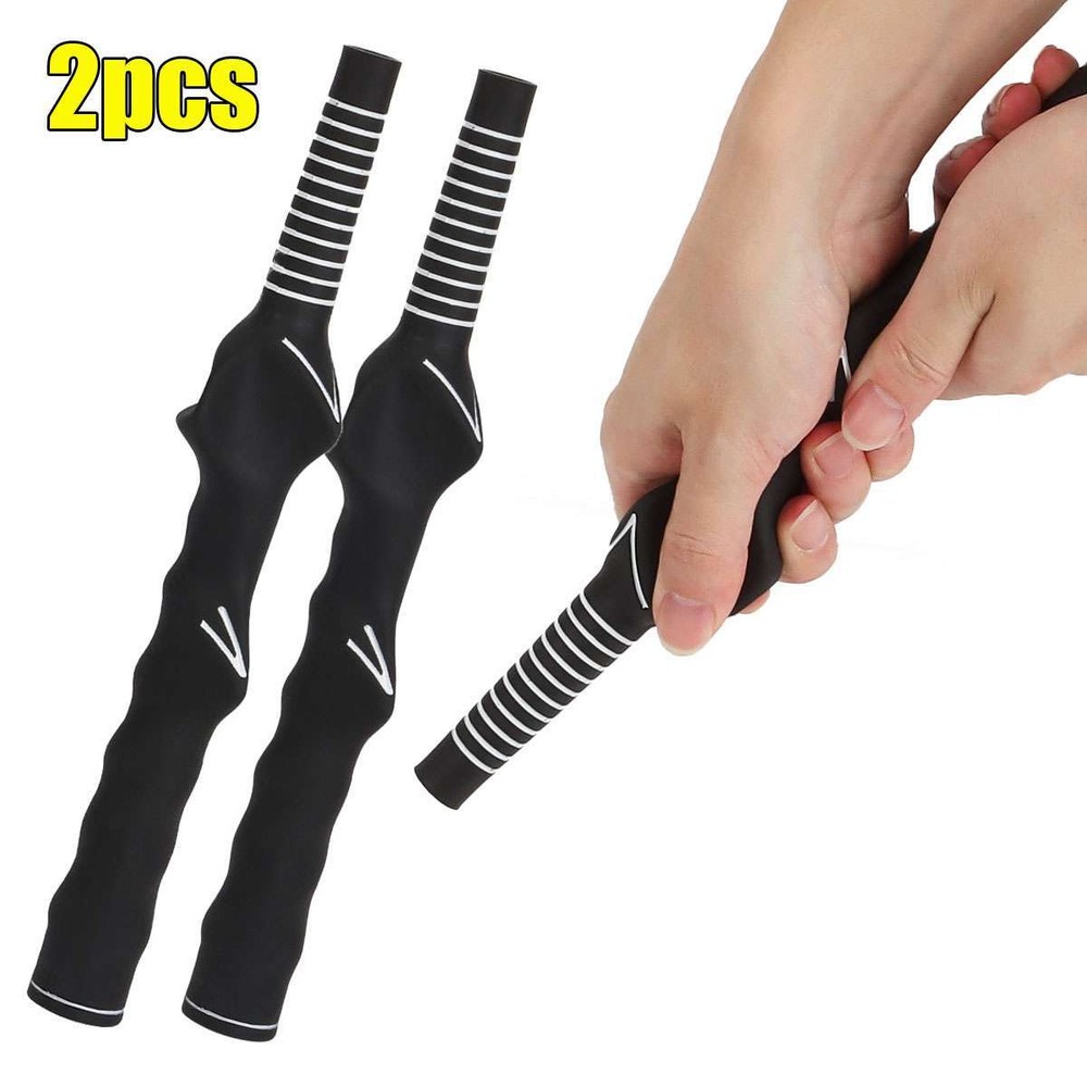 2Pcs Right-Hand Golf Swing Training Grip Standard Teaching Aid Warm Up Trainer
