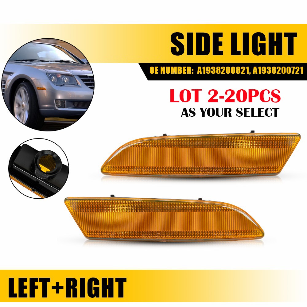 2-20PC Side Marker Light Amber For 2004 05 06-2008 Chrysler Crossfire Left+Right