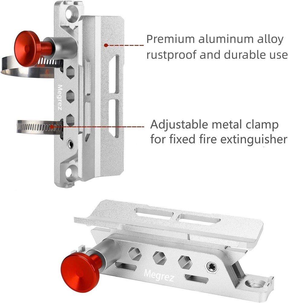 Adjustable Fire Extinguisher Mount Holder, Aluminum Quick Release Fire Exting...