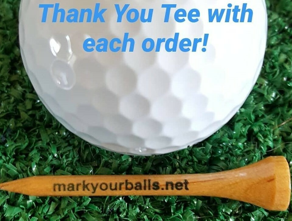 Personalized Golf Ball Stencil - Custom Initials between Alignment lines.