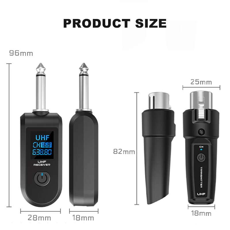 UHF XLR Adapter System Wireless Microphone Transmitter Receiver System