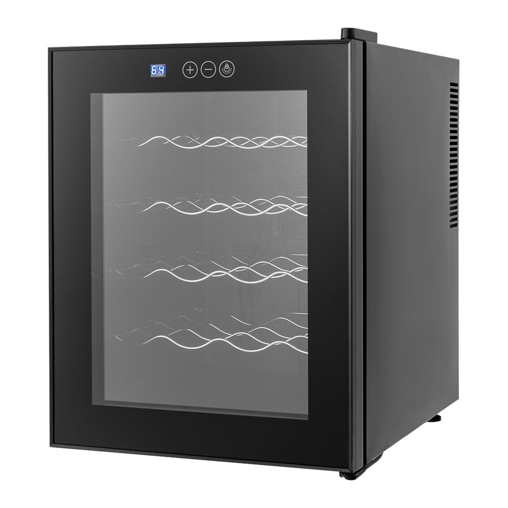 Black Wine Fridge 48L 20-Bottles Small Wine Cooler Rectangular Wine Cellar 110V