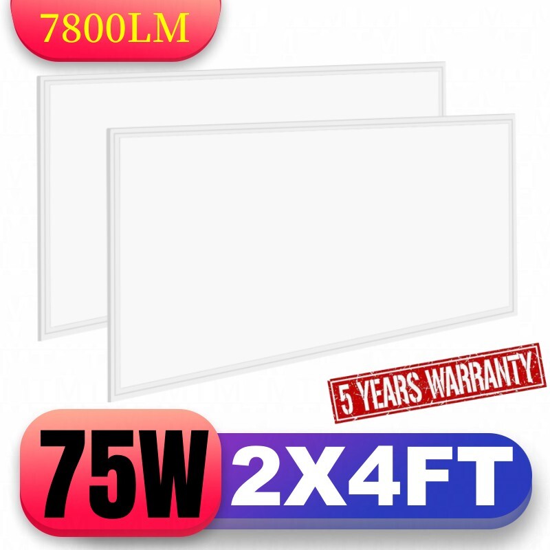2Pack 2x4 LED Flat Panel Light 7800LM 5000K Dimmable Drop Ceiling Recessed Light