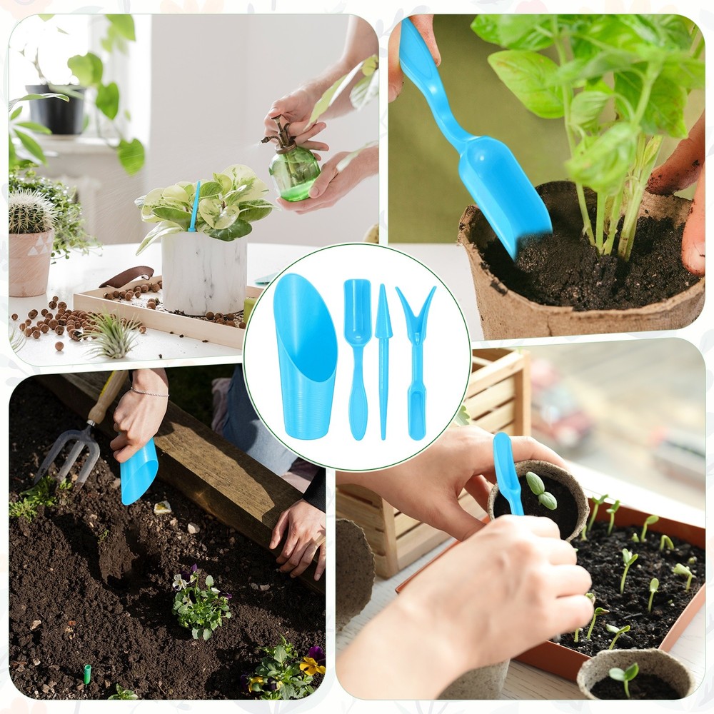2-Set Transplanting Succulent Cultivation Digging Scoops Kits [Blue]