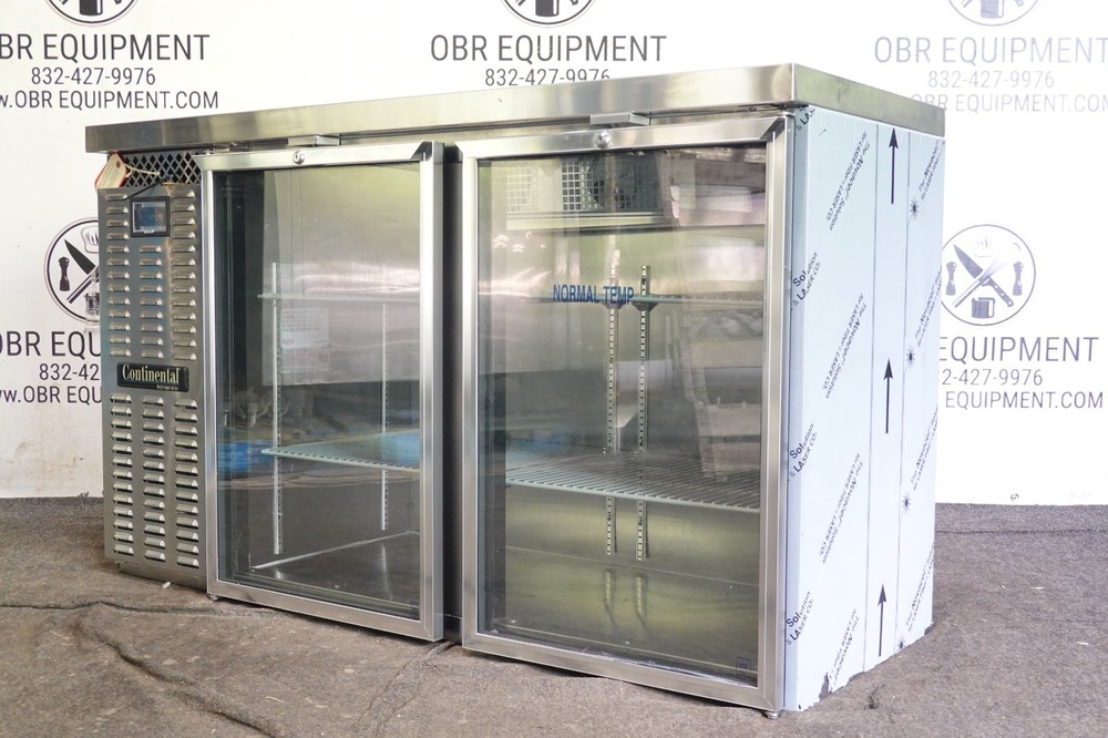 NEW CONTINENTAL REFRIGERATOR 59” TWO DOOR BACK BAR DISPLAY REFRIGERATOR MODEL BB