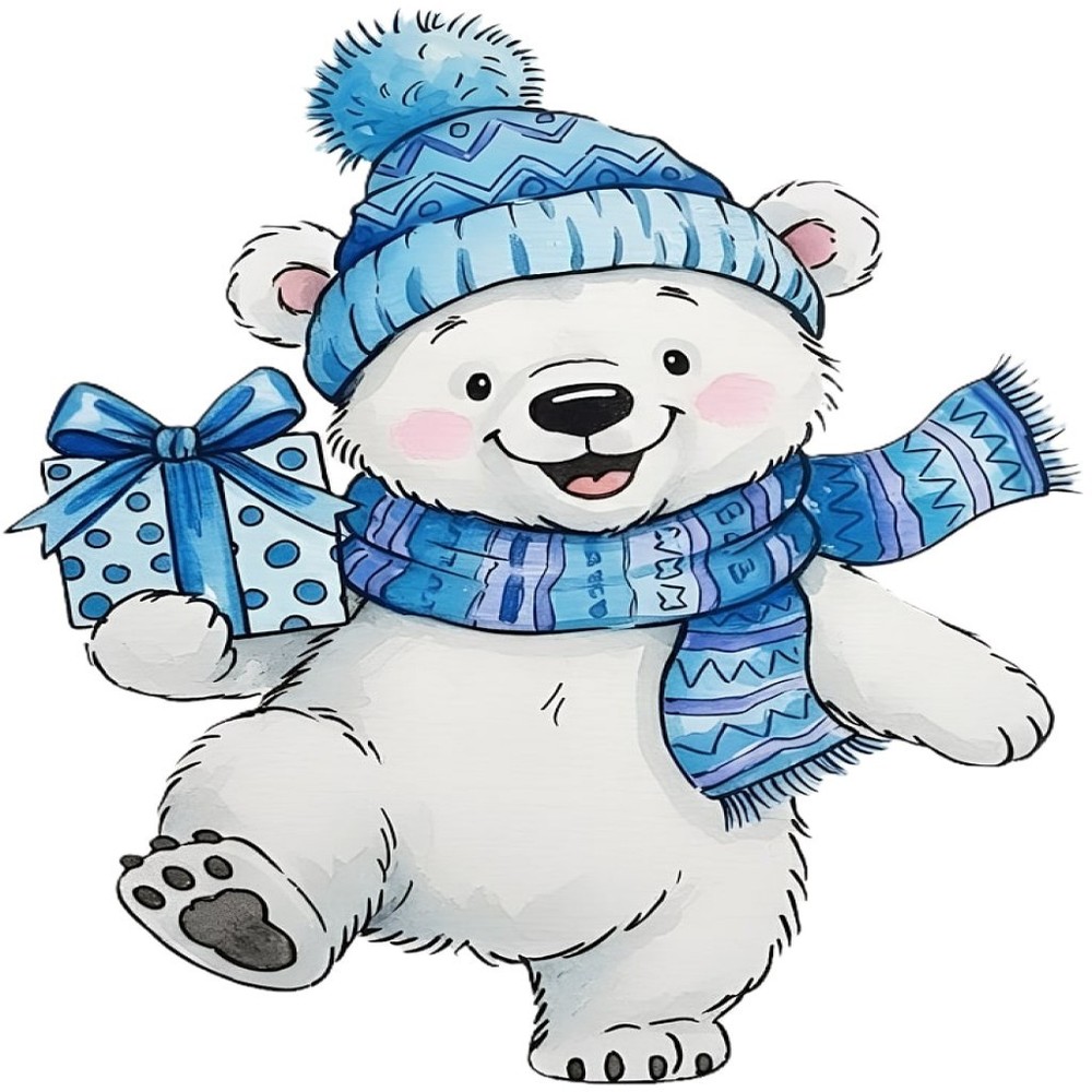 30 Custom Gift Polar Bear Personalized Address Labels