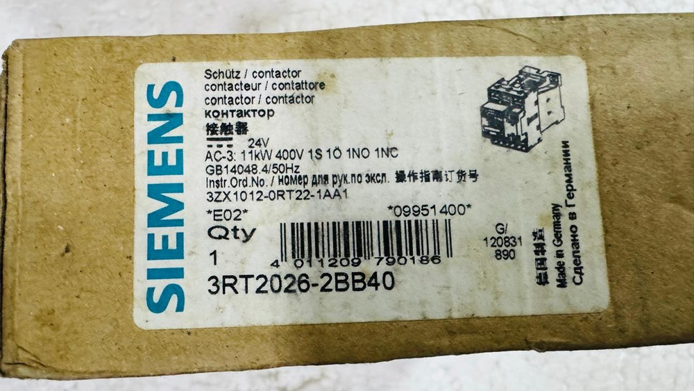 Siemens 3RT2026-2BB40 power contactor