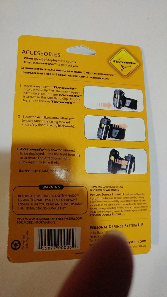 Tornado Personal Defence System Armband w/ Directional Light