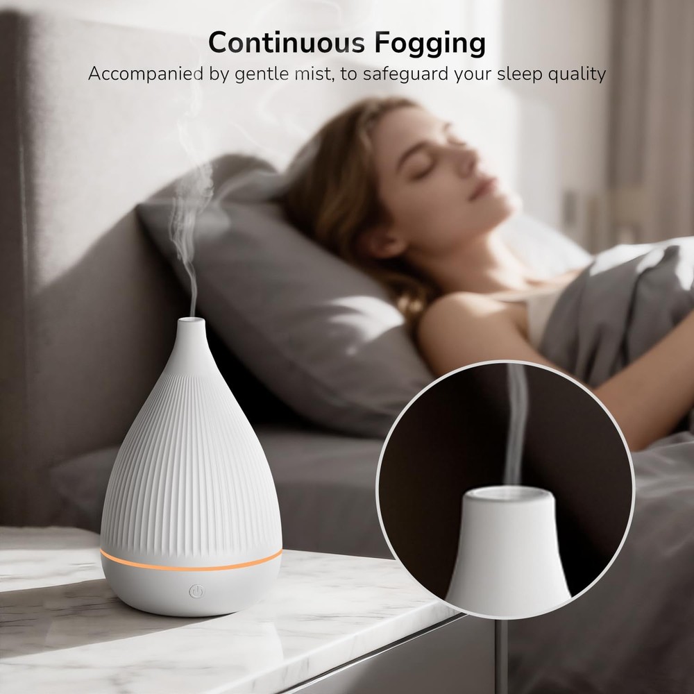 Ultrasonic Essential Oil Diffuser, Home Fragrance Aroma Diffuser with White