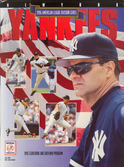 1996 ALDS Program Texas Rangers' 1st Post-Season Game vs Yankees