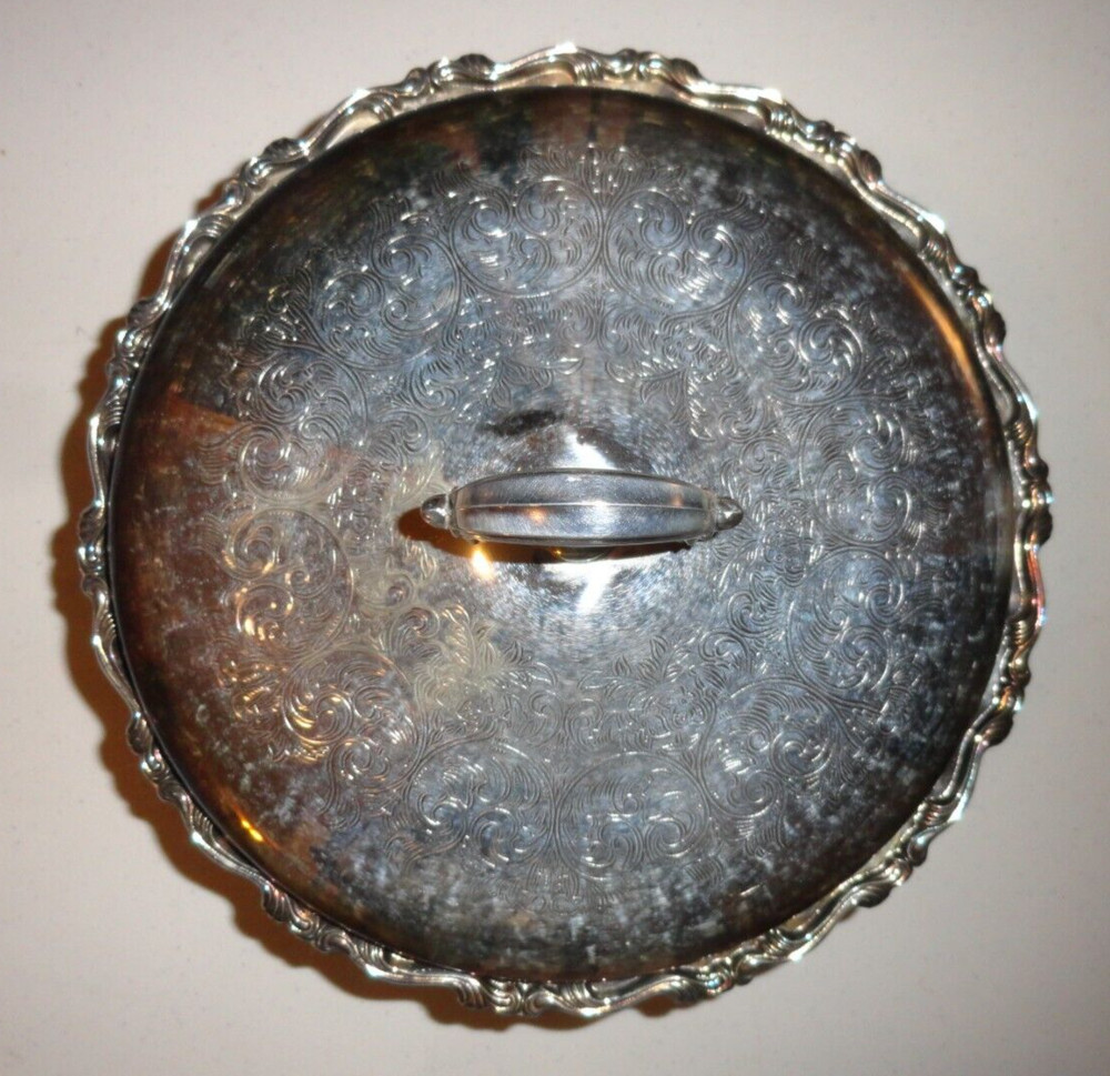 Vintage Serving Dish 10 1/2" Oneida Silverplate Covered 3 Leg