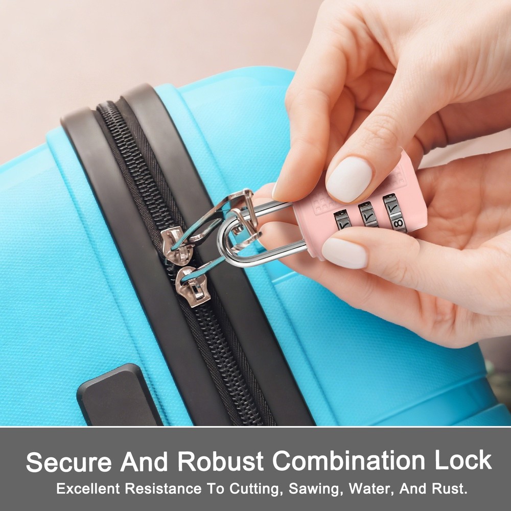 Combination Padlock (Small, Pink)(2 Pcs), 3-Digit Shackle Code Locks