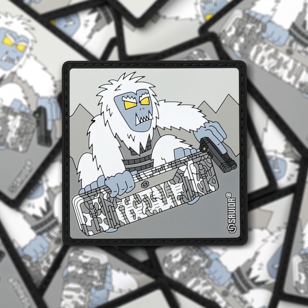 [SAVIOR] Snowboard Yeti Tactical Morale PVC Patch Rubber w/ Hook Back Panel Fun