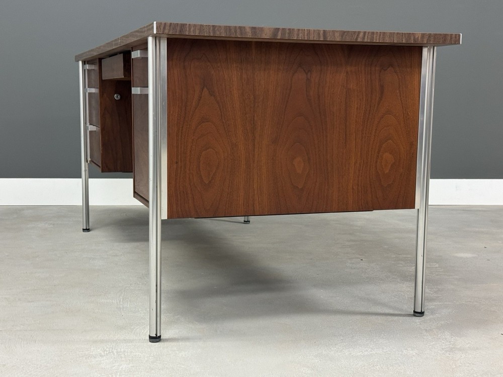 Walnut And Formica Mid Century Modern Desk