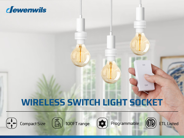 Wireless Light Switch Remote Control for Pull Chain Lamps No Wiring Needed