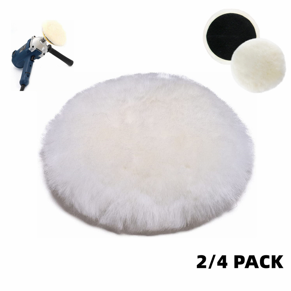 2/4 PACK 7 Inch Wool Buffing Pads Soft Car Buffer Backing Pads Polishing Wheels