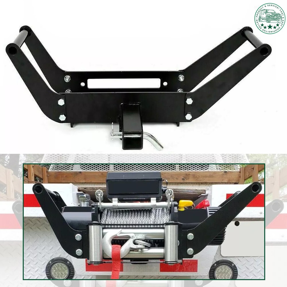 Winch Mounting Plate Bracket Foldable Cradle For Towing Trailer Off-Road