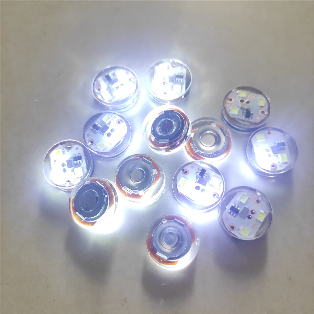 10pc Round white light vibration flash, button light, collision can be bright