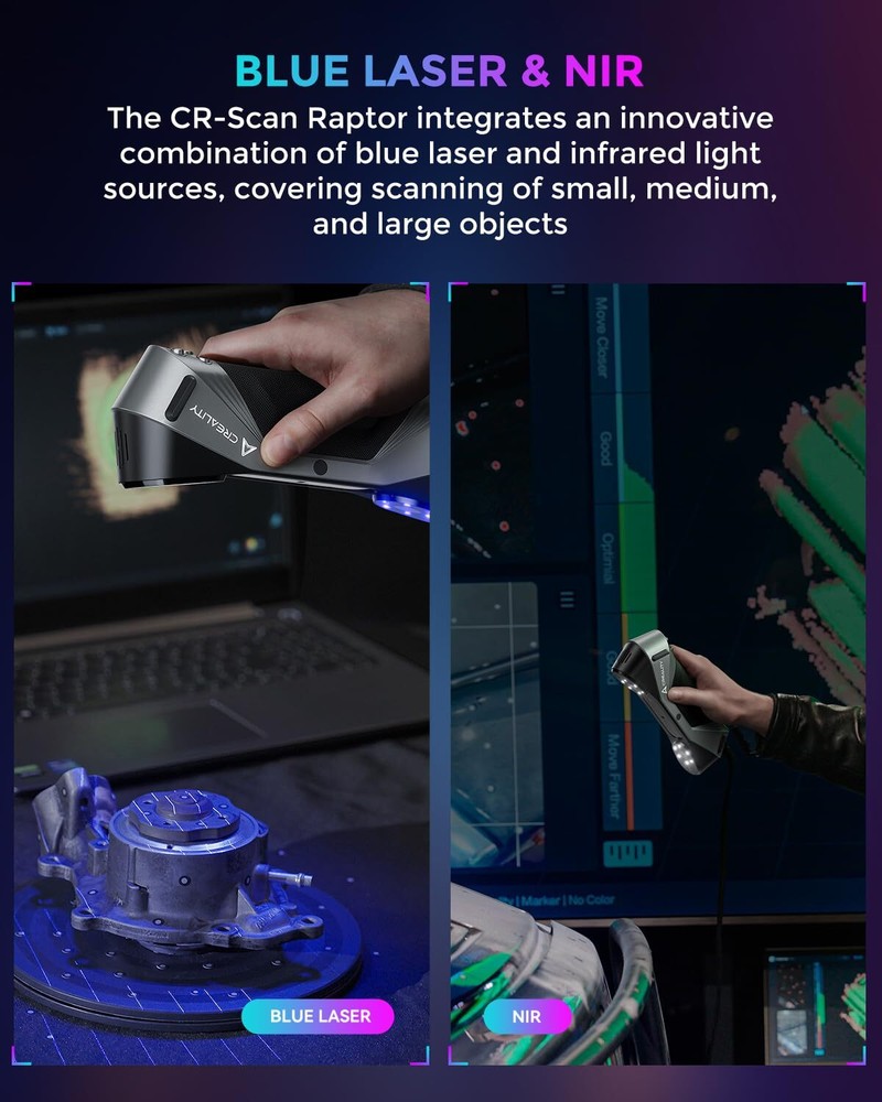 Creality CR-Scan Raptor 3D Scanner Raptor Precision Handheld Blue NIR Consumer
