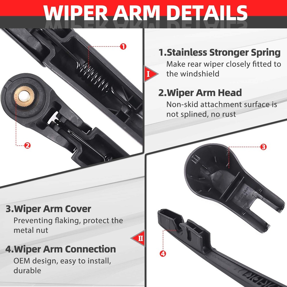 Honda Pilot 20092015 Rear Windshield Wiper Arm Blade Set Replacement