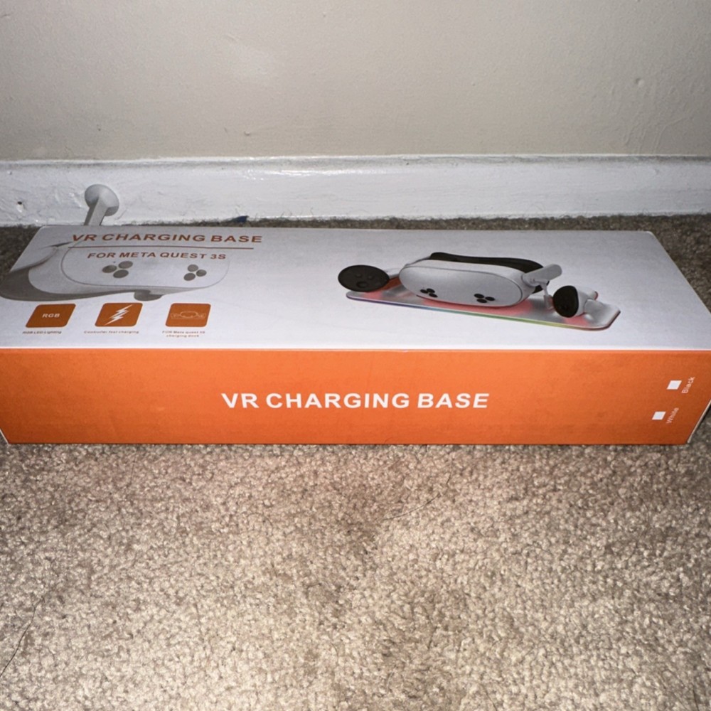 Kinwin Charging Dock for Meta Quest 3S/3 Headset Controller White Orange USB