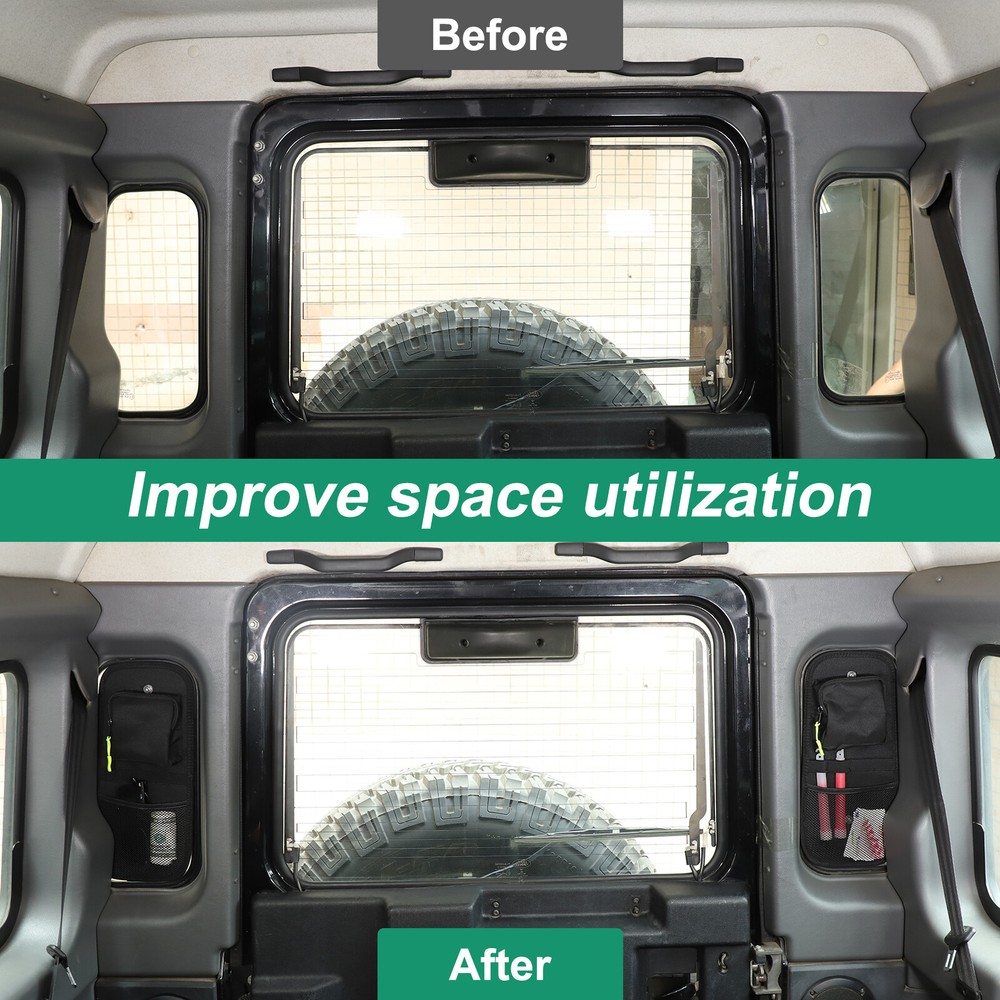 2PCS Tailgate Side Window Storage Bag For Land Rover Defender L663 2004-2018