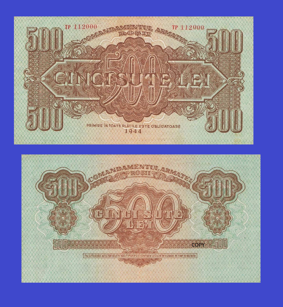 ROMANIA 500 LEI 1944 - Copy