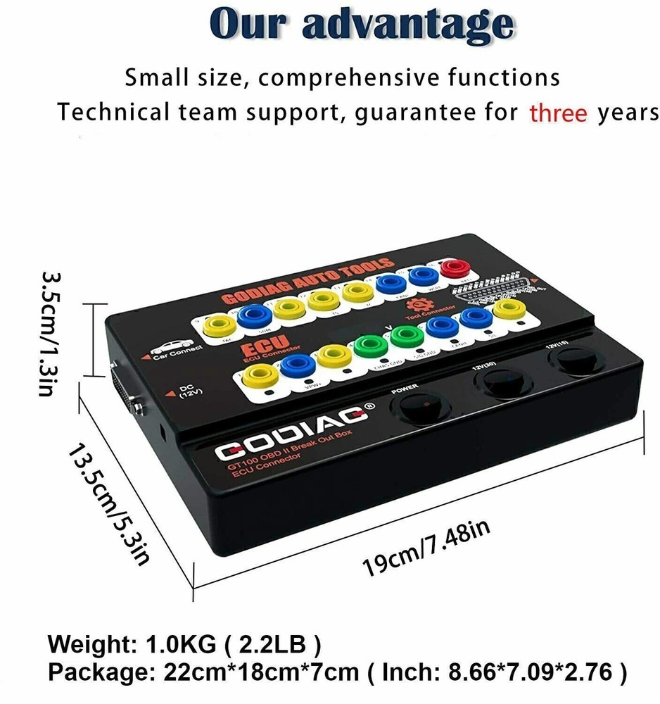 GODIAG GT100 ECU Connector OBDII Protocol Communication Detection Test Plug Tool