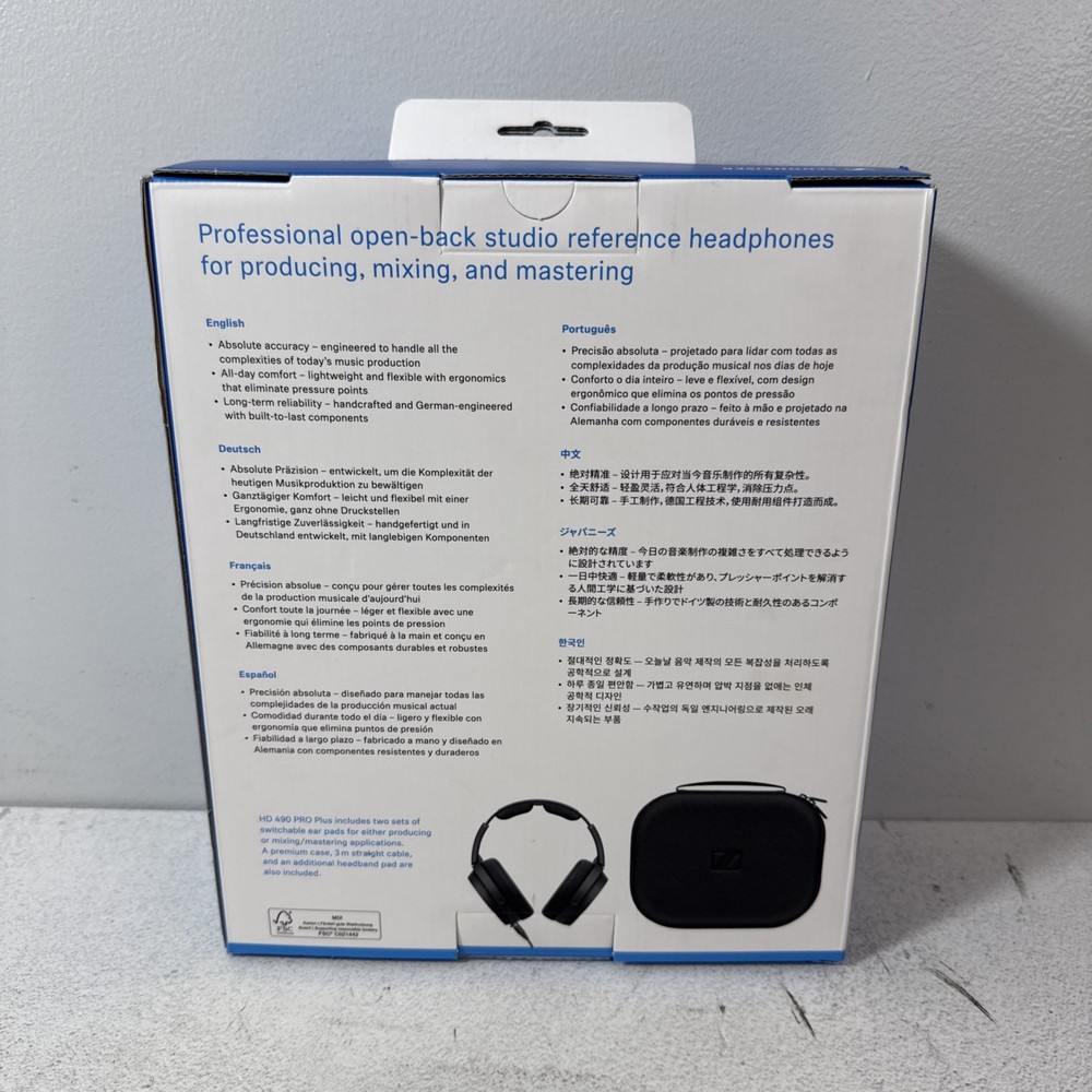 Sennheiser HD-490 PRO Plus Professional Reference Studio Headphones Open-Back