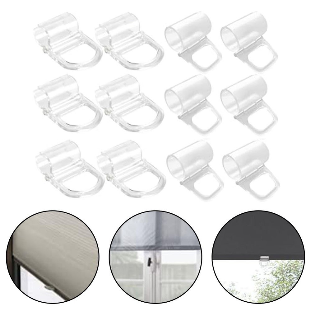 Functional Roller Blind Pull Clips for Window Shades Transparent 12pcs