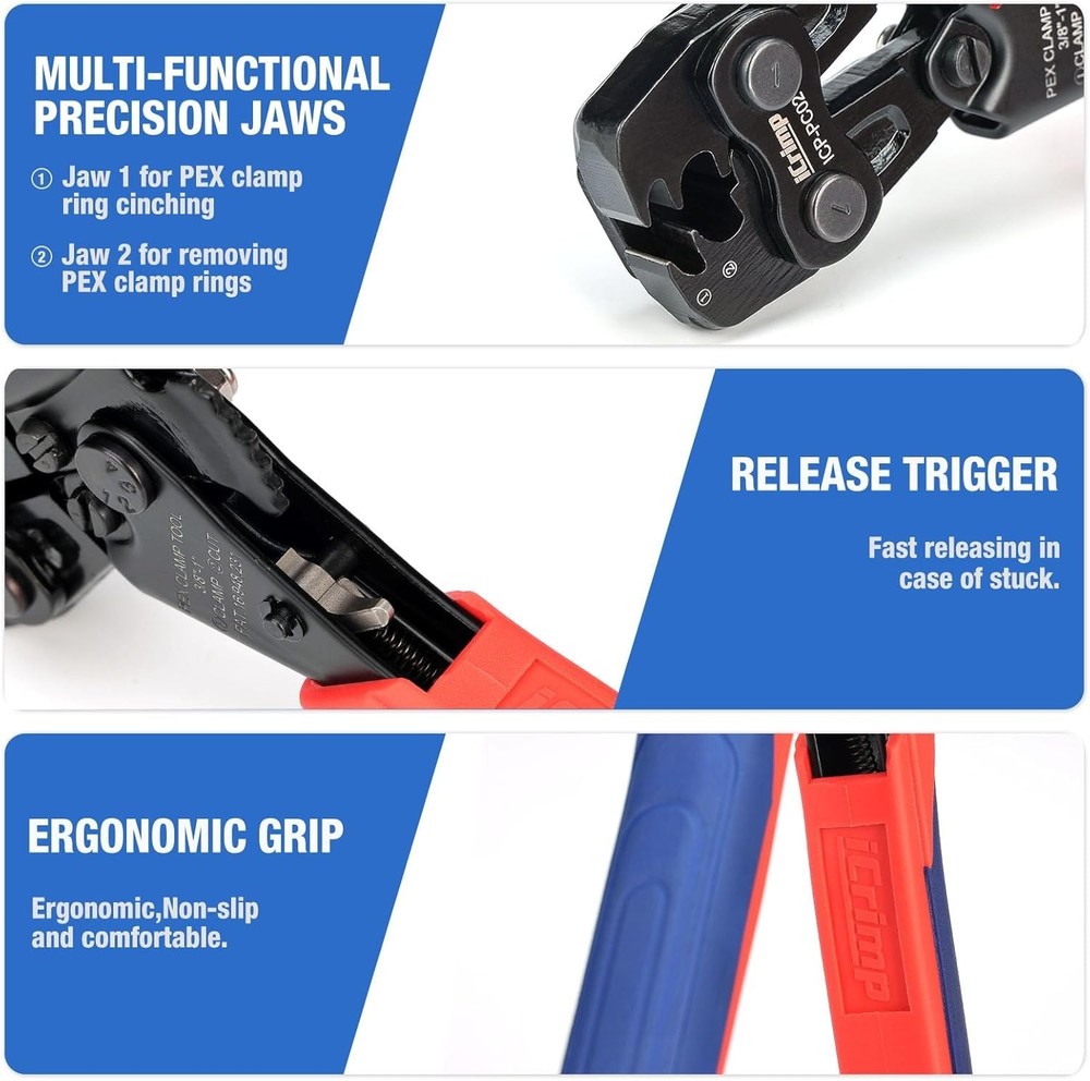 Professional PEX Clamp Crimping & Cutting Kit