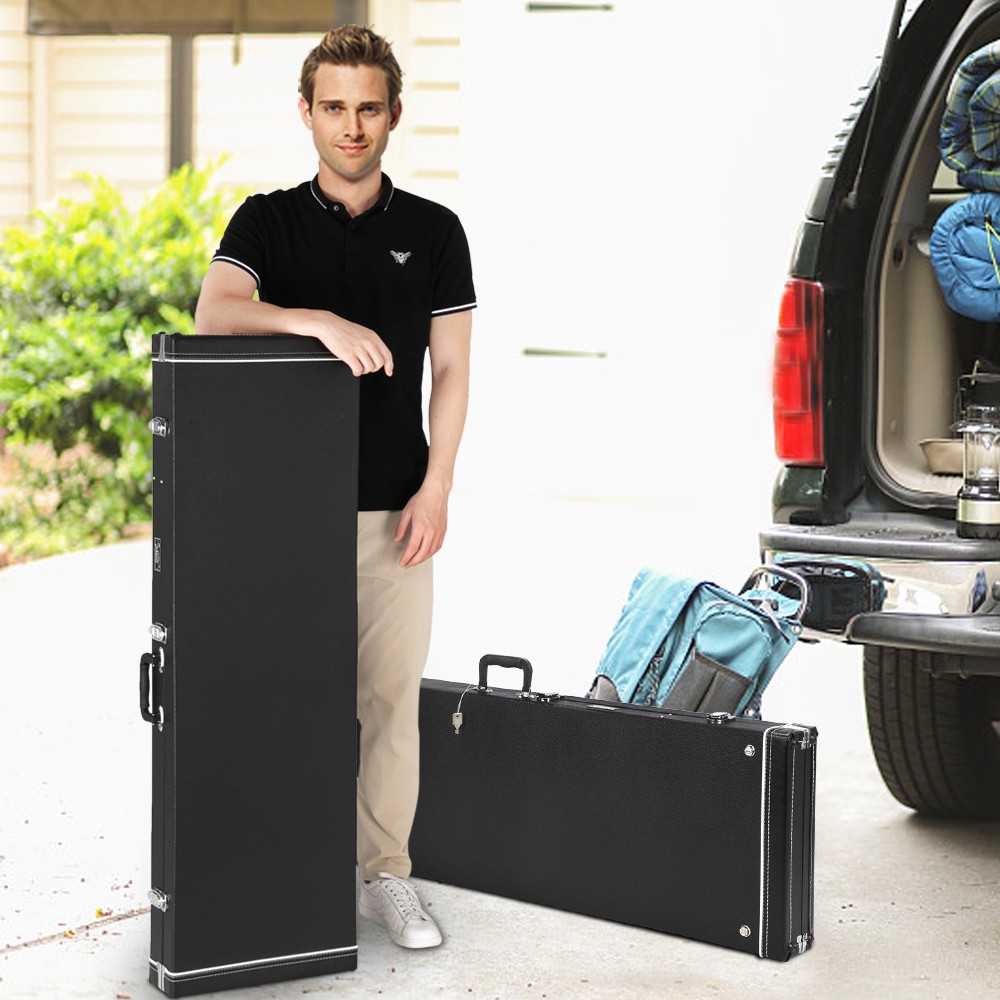 Hard Case Flat Black Grade Electric Guitar Square