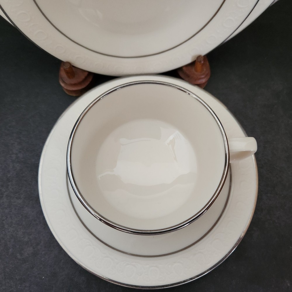Moon Glow by Franciscan 5 Pc. Place Setting. Platinum Trim.