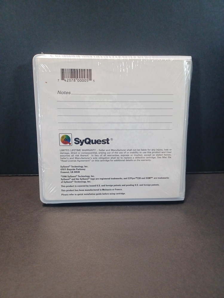 Vintage SyQuest ezflyer 230MB disk MAC Formatted