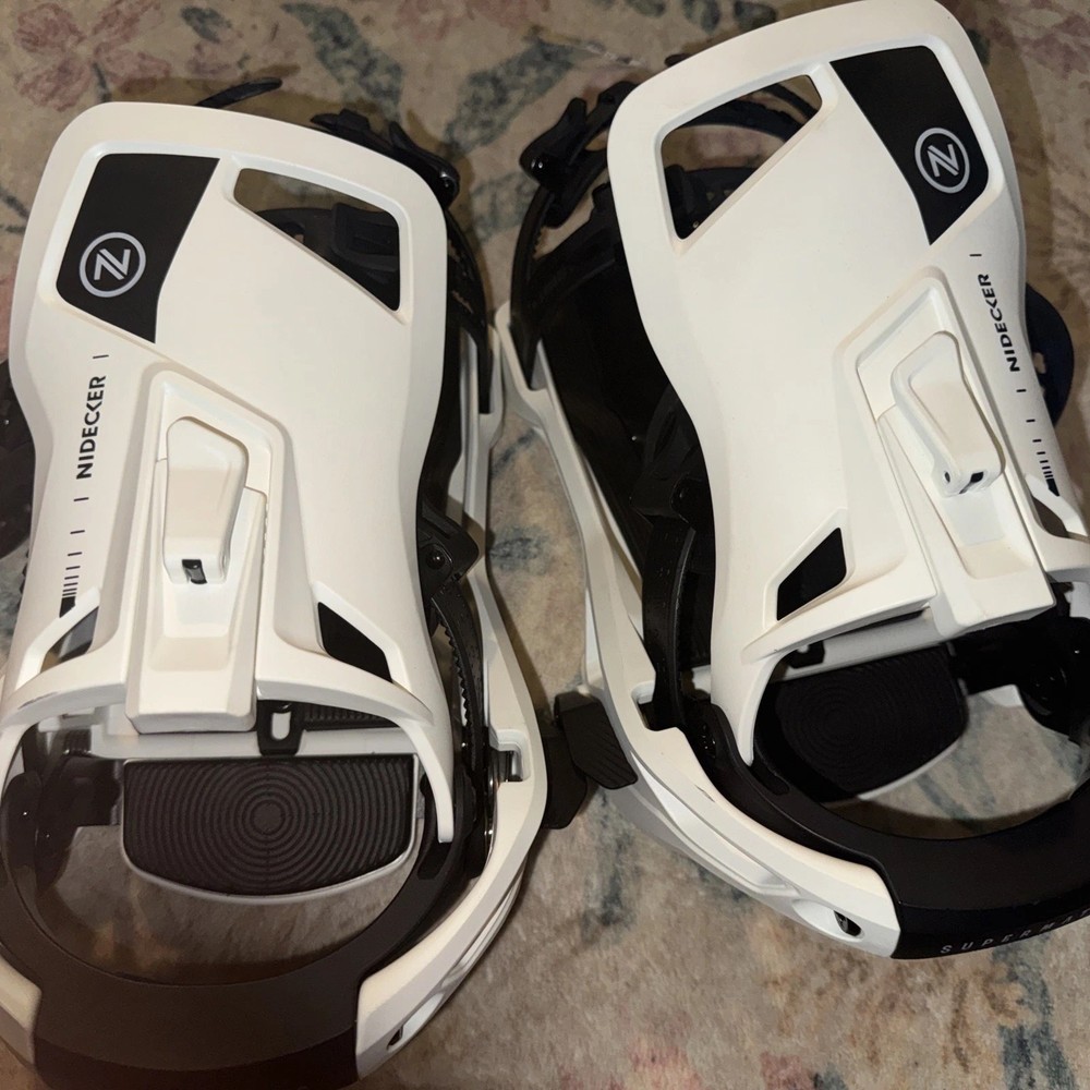 Nidecker SuperMatic Drop In Snowboard Bindings White LARGE
