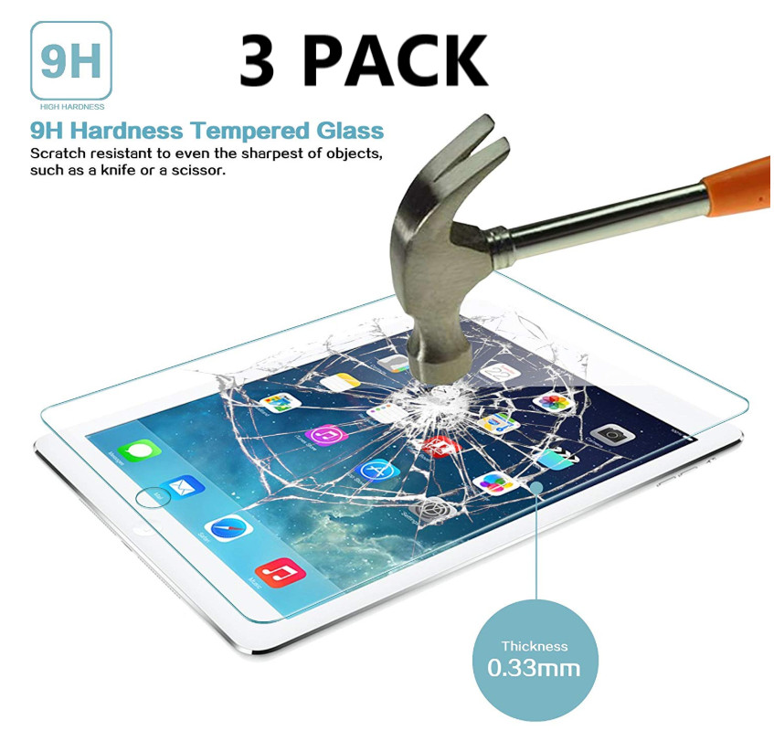 3 Pack Tempered Glass Screen Protector For iPad 10.2 inch 2020 8th Generation