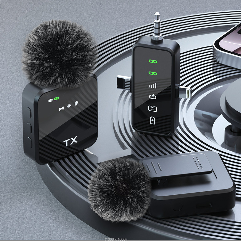 3 in 1 Mini Microphone for iPhone/Android/Camera, Wireless Lavalier Microphone*