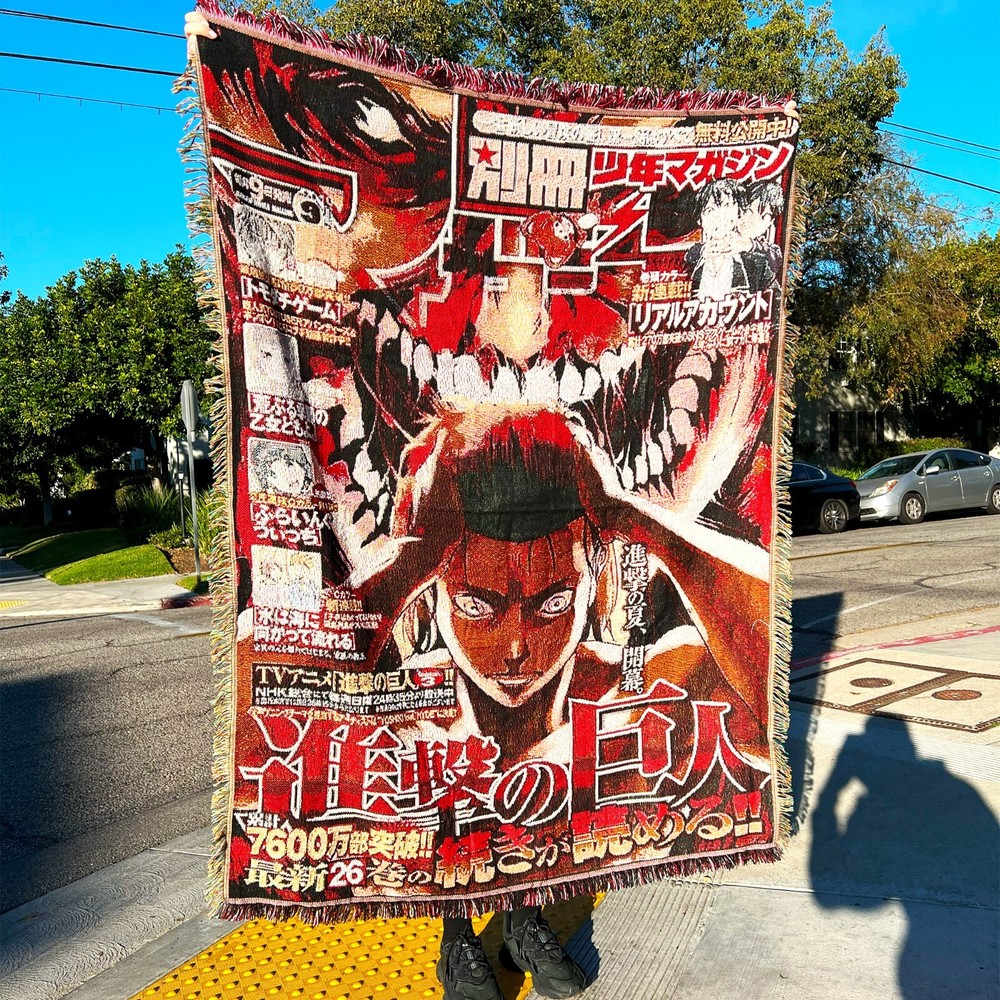 Anime Woven Tapestry Attack on Titan Throw Blanket