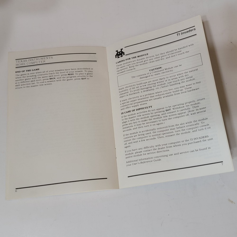 TI Invaders Texas Instruments Home Computer Reference Guide 1981